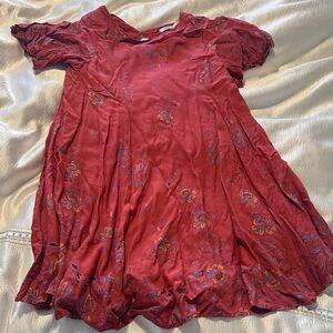 Kimchi Blue Red Floral Casual Dress